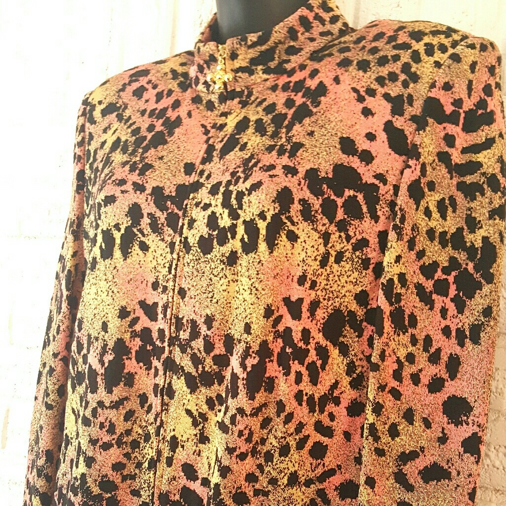 St John Collection by Marie Gray Animal Print Coat